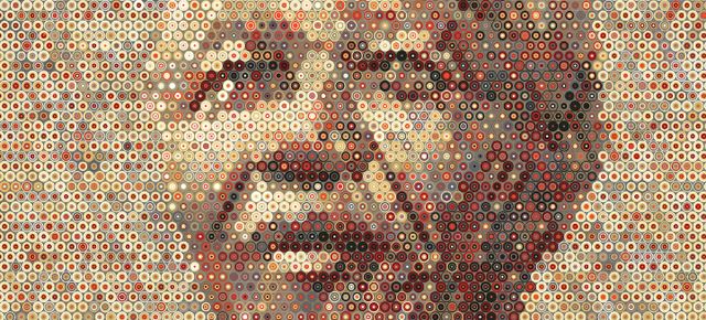 Mosaic representing Nelson Mandela's face